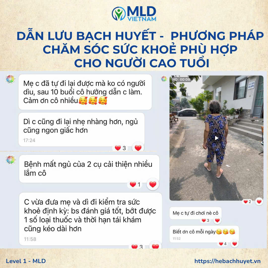 Chăm sóc bằng dẫn lưu bạch huyết cho người cao tuổi