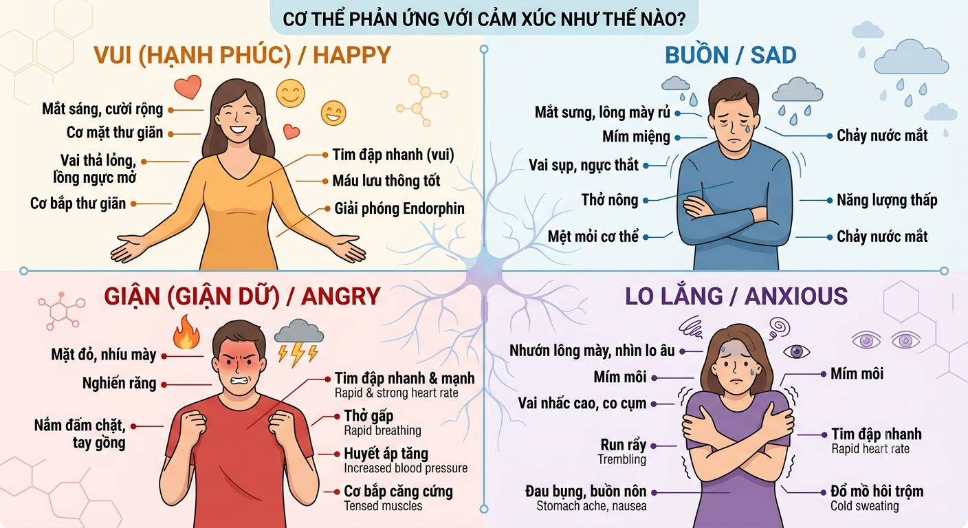 “Dòng bạch huyết phản ứng thế nào khi bạn buồn, vui, giận hoặc lo lắng?”