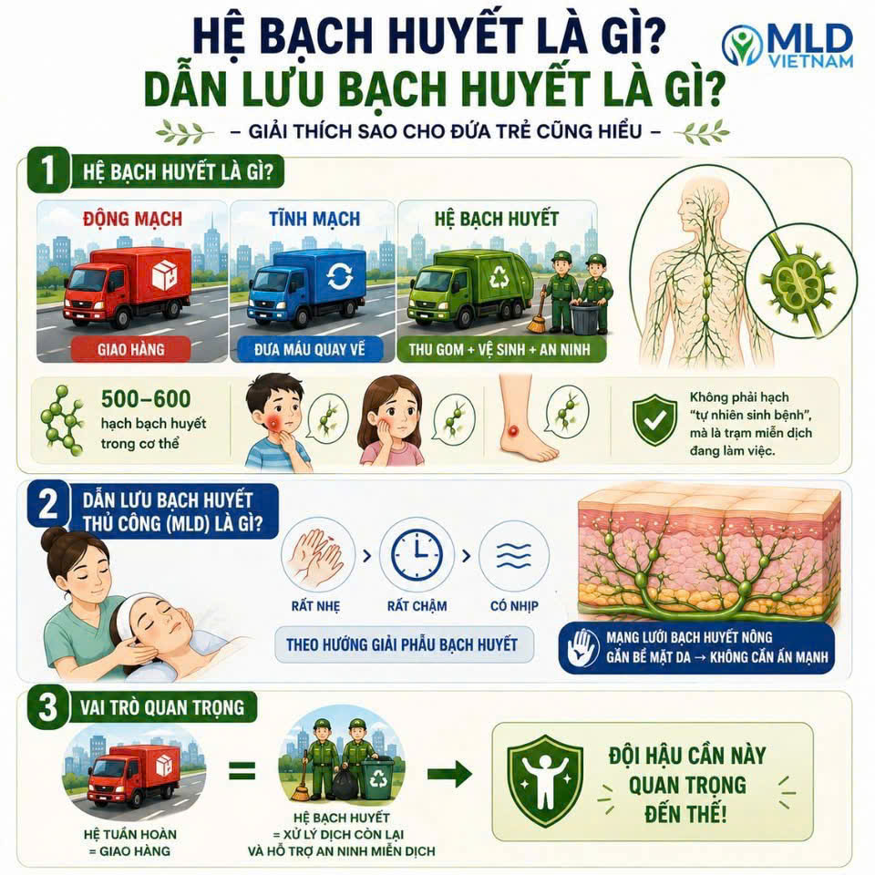 Hệ bạch huyết là gì ? Dẫn lưu bạch huyết là gì ?