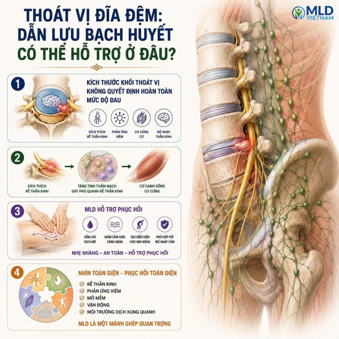 Thoát vị đĩa đệm: dẫn lưu bạch huyết có thể hỗ trợ ở đâu?
