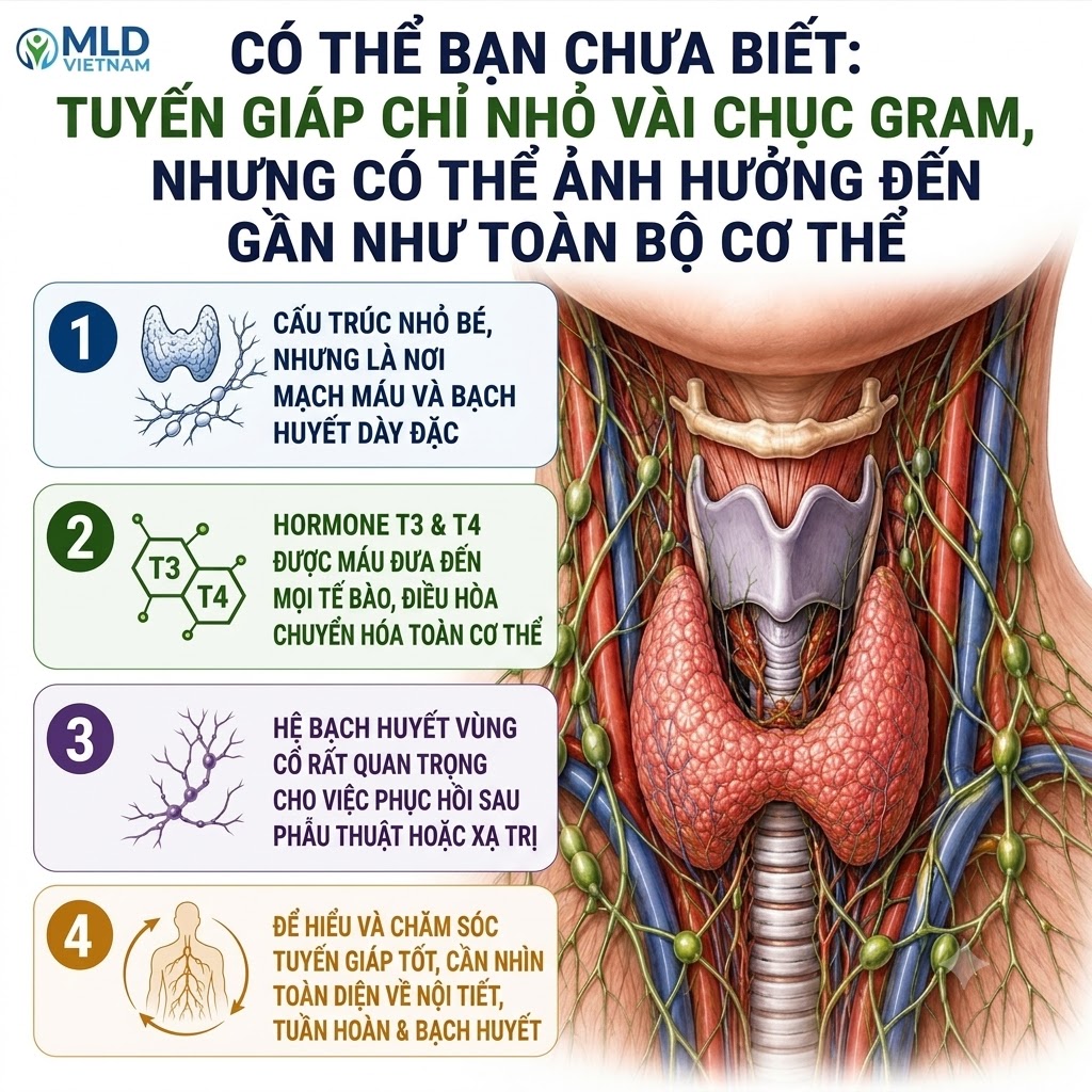 Có thể bạn chưa biết: Tuyến giáp chỉ nhỏ vài chục gram, nhưng có thể ảnh hưởng đến gần như toàn bộ cơ thể.
